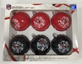 Arizona Cardinals NFL 6 Pack Home & Away Shatter-Proof Ball Ornament Gift Set - 4ct Case