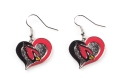 Arizona Cardinals NFL Silver Swirl Heart Dangle Earrings