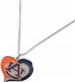 Auburn Tigers Swirl Heart NCAA Silver Pendant Necklace