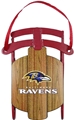 Baltimore Ravens NFL Vintage Metal Sled Ornament - 6ct Case
