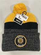 Boston Bruins NHL Gold Mass Freezer Knit Cuff Cap w/ Pom
