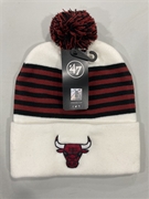 Chicago Bulls White NBA City 2-Sided Knit Cuff Cap w/ Pom *NEW*