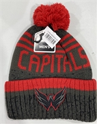 Washington Capitals NHL Charcoal Mass Slab Knit Cuff Cap w/ Pom
