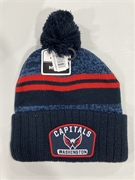  Washington Capitals NHL Navy Mass Rockford Knit Cuff Cap w/ Pom