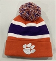 Clemson Tigers NCAA Orange Mass Breakaway Knit Cuff Cap w/ Pom