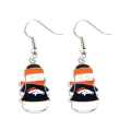 Denver Broncos Snowman NFL Silver Dangle Earrings