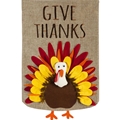 Give Thanks Burlap 2-Sided Garden Flag