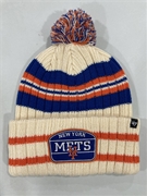 New York Mets MLB Natural Hone Patch Knit Cuff w/ Pom