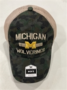 Michigan Wolverines NCAA Camo Mass Pincer Clean Up Mesh Snapback Hat