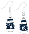 New York Yankees Snowman MLB Silver Dangle Earrings