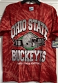 Ohio State Buckeyes NCAA Red Twister Tie Dye Brickhouse Vintage Tubular Men's Tee  Dozen Lot