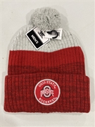 Ohio State Buckeyes NCAA Gray Mass Freezer Knit Cuff Cap w/ Pom *NEW*