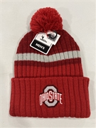Ohio State Buckeyes NCAA Red Mass Highline Knit Cuff Cap w/ Pom *NEW*