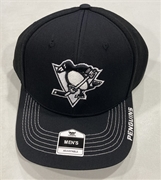 Pittsburgh Penguins NHL Black Mass Limber Contender Stretch Fit Hat - One Size