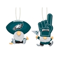 Philadelphia Eagles NFL Gnome Fan Ornament 2 Assorted *NEW* - 6ct Case