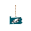 Philadelphia Eagles NFL Wooden State Ornament - 12ct Case