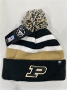 Purdue Boilermakers NCAA Black State Line Knit Cuff Cap w/ Pom *NEW*