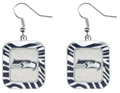 Seattle Seahawks NFL Zebra Stripes Dangle Earrings