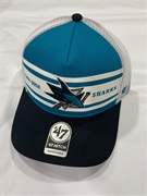 San Jose Sharks NHL Dark Teal Double Header Mesh Hitch Snapback Hat *NEW*
