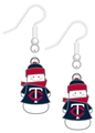 Minnesota Twins Snowman MLB Silver Dangle Earrings