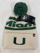 Miami Hurricanes NCAA Sandstone Slab Line Knit Cuff Pom *NEW*