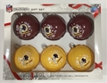 Washington Redskins NFL 6 Pack Home & Away Shatter-Proof Ball Ornament Gift Set - 4ct Case *SALE*