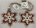 Wooden Snowflake Christmas Tree Ornament 2 Assorted *SALE* - 12ct Case