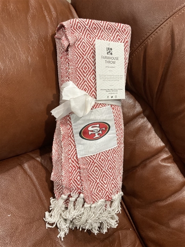San Francisco 49ers NFL 50" x 60" Farmhouse Throw Blanket *SALE* - 6ct Case