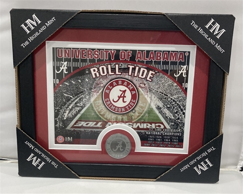 Alabama Crimson Tide NCAA 11" x 9" Framed & Matted Stadium Photo Mint w/ Coin *SALE*