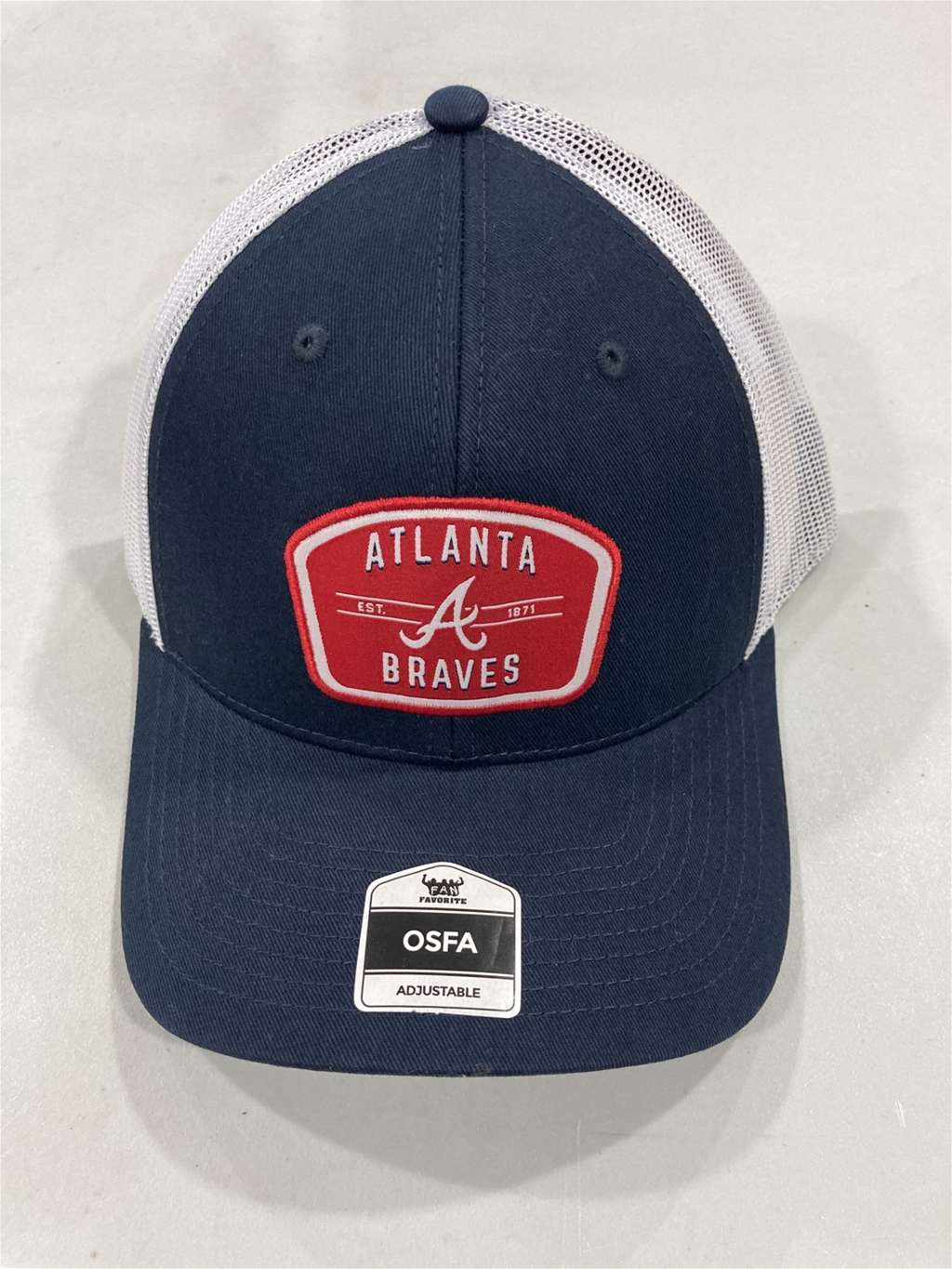 Atlanta Braves MLB Navy Mass Clayford Trucker Snapback Hat *NEW*