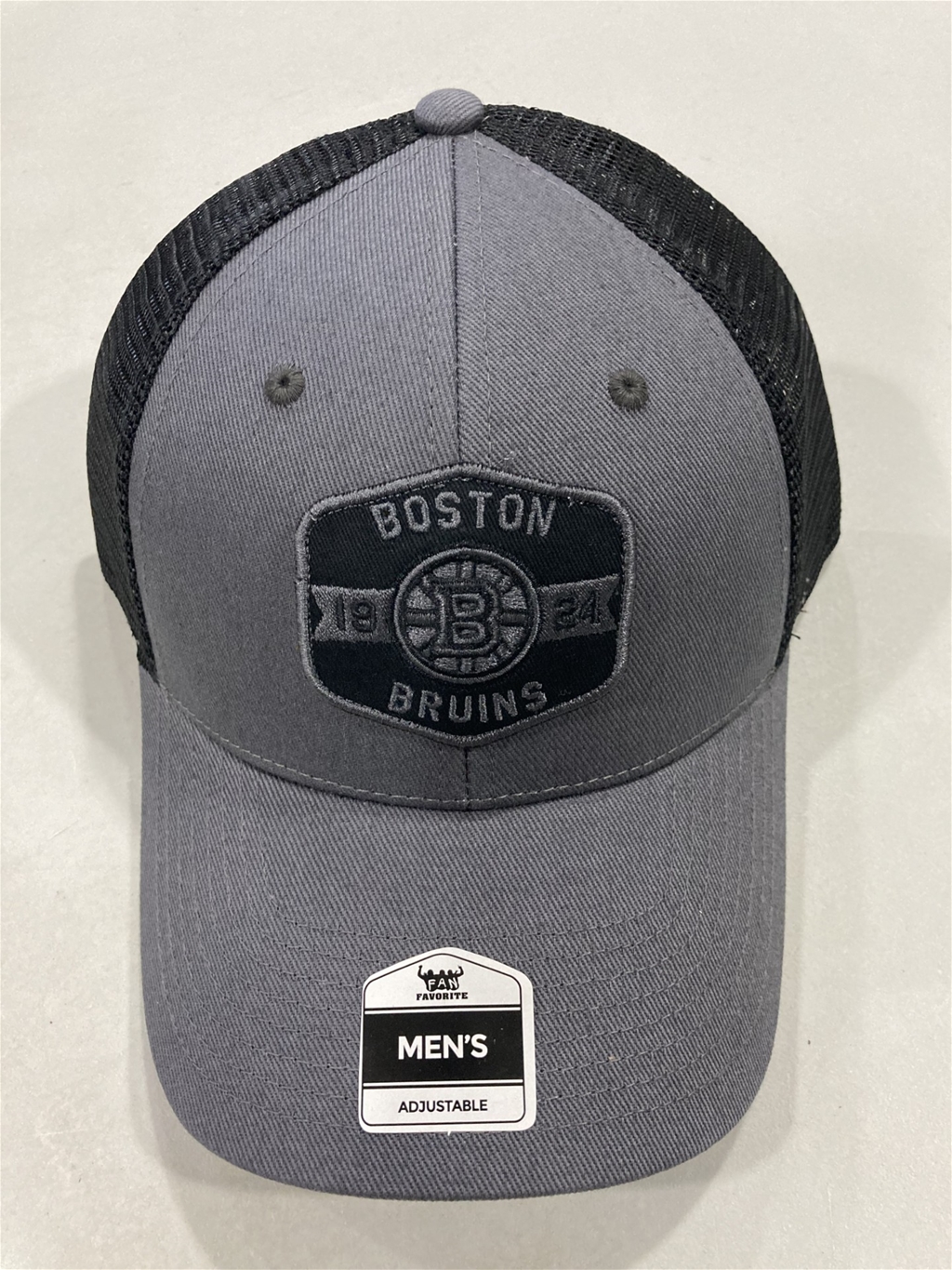 Boston Bruins NHL Charcoal Mass Gannon MVP Mesh Snapback Hat