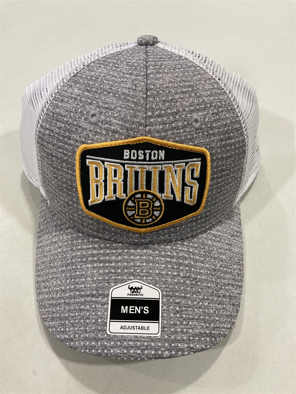 Boston Bruins NHL Gray Mass Ridgeview MVP Mesh Snapback Hat