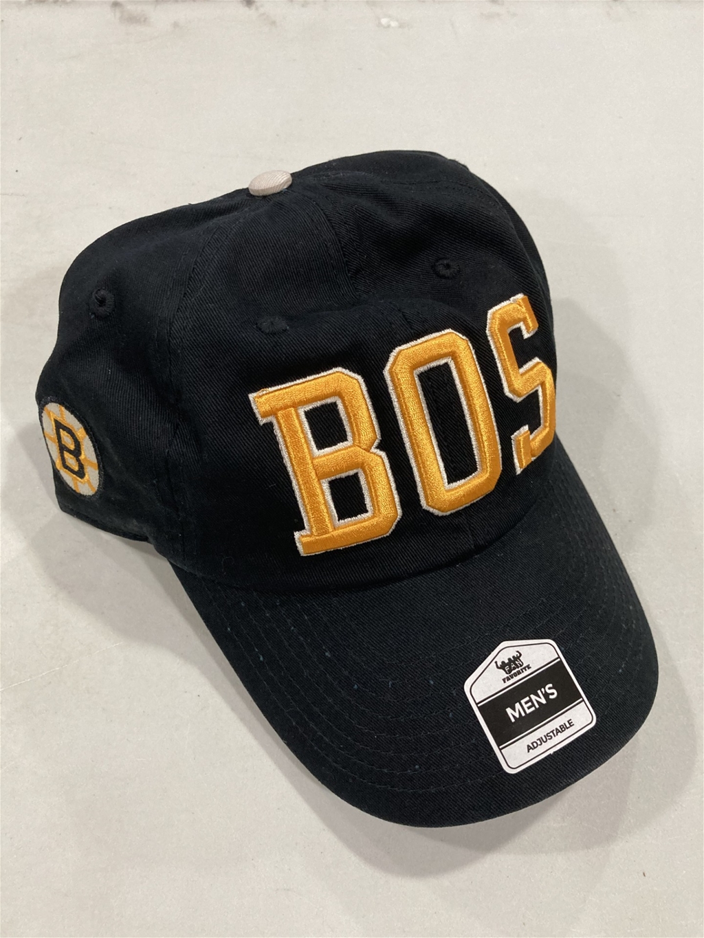 Boston Bruins Vintage NHL Black Mass Clique Clean Up Adjustable Hat