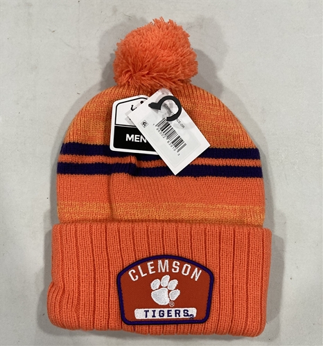 Clemson Tigers NCAA Orange Mass Rockford Knit Cuff Hat w/ Pom
