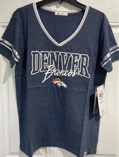 Denver Broncos NFL Atlas Blue Hollow Bling Piper Luxe Women's Tee - Lot of 13