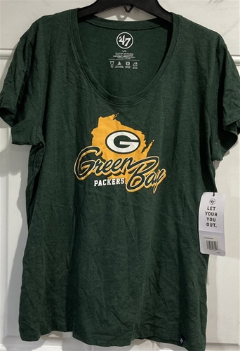 Green Bay Packers NFL Dark Green Women's Regional Scoop Neck Club Tee - Dozen Lot