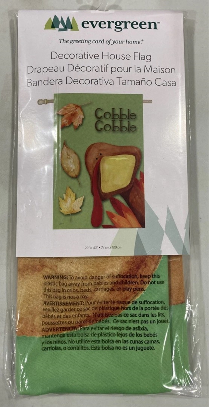 Gobble Gobble 2-Sided Decorative House Flag *NEW*