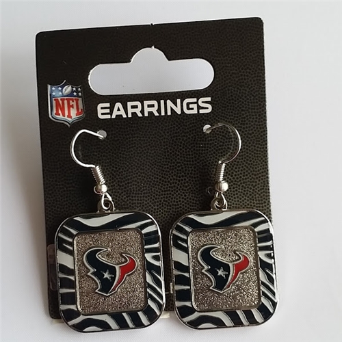 Houston Texans NFL  Zebra Stripes Dangle Earrings