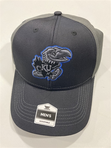 Kansas Jayhawks NCAA Charcoal Mass Blackball MVP Adjustable Hat