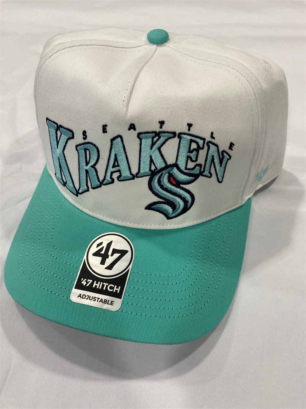 Seattle Kraken NHL White Wave Hitch Snapback Hat *NEW*