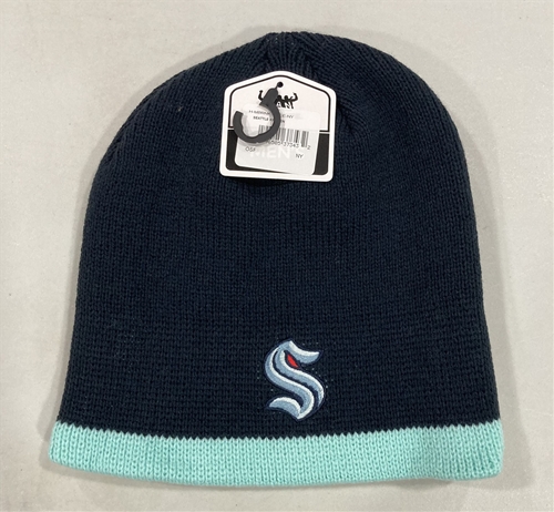 Seattle Kraken NHL Navy Mass Brinker Knit Beanie