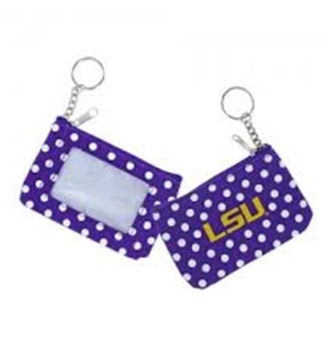 LSU Tigers NCAA Nylon Coin Purse Key Ring