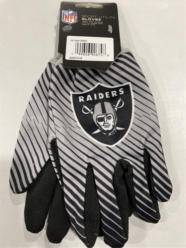 Las Vegas Raiders NFL Full Color 2 Tone Sport Utility Gloves - 6ct Lot