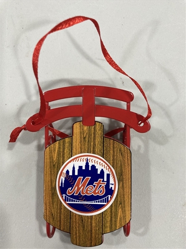 New York Mets Vintage Metal Sled Ornament - 6ct Lot *IMPERFECT*