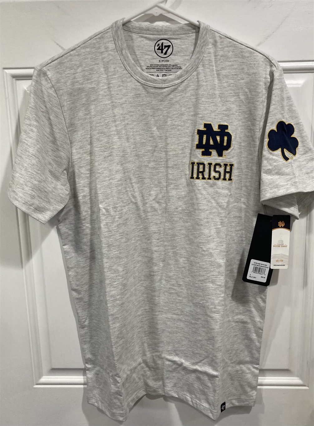 Notre Dame Fighting Irish NCAA Relay Gray Franklin Fieldhouse Men's Tee Shirt - Dozen Lot *NEW*