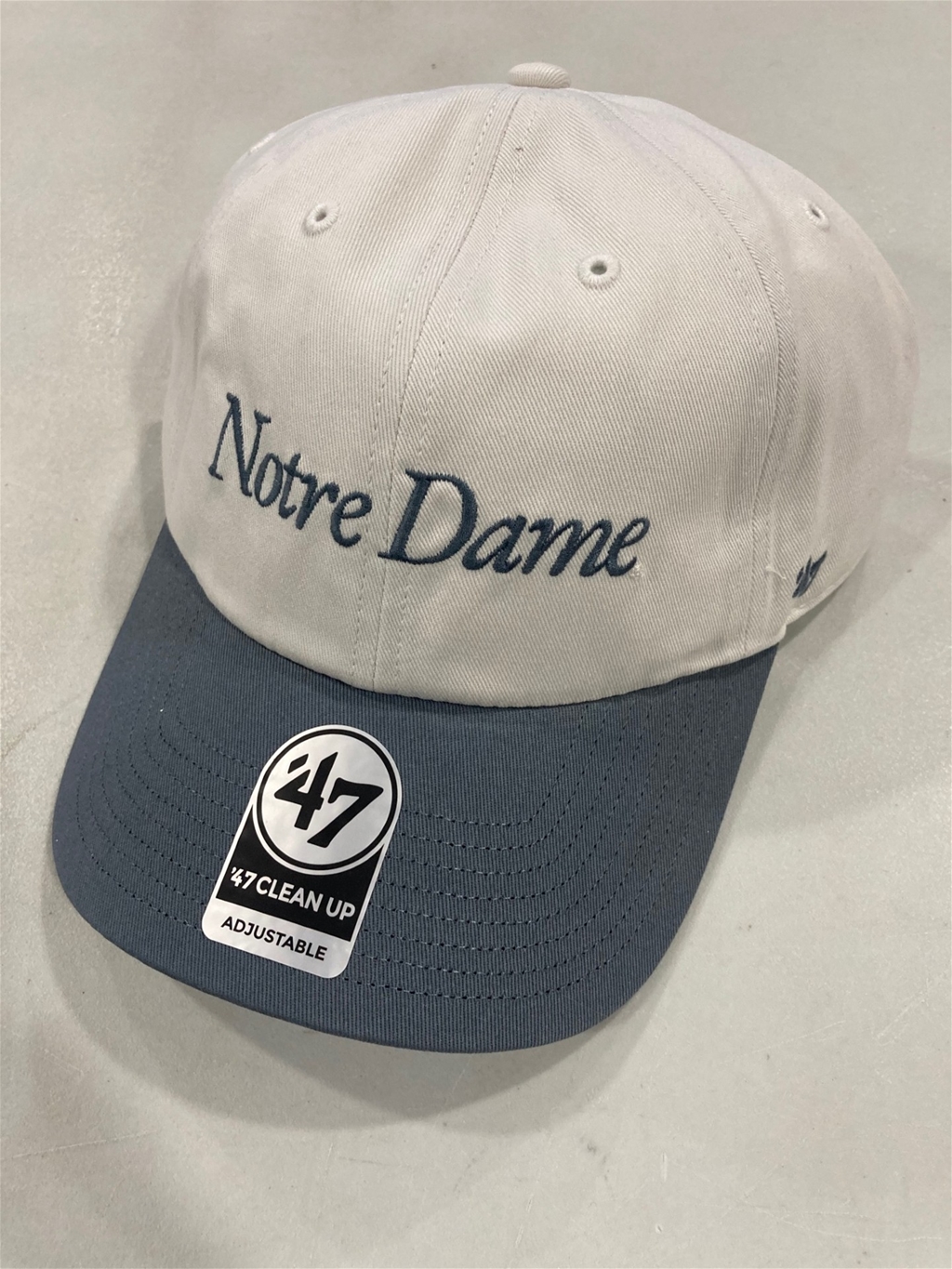 Notre Dame Fighting Irish NCAA Sandstone Foundation Script Two Tone Clean Up Hat *NEW*
