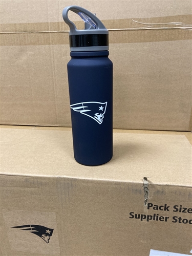 New England Patriots NFL 25oz Single Wall Stainless Steel Flip Top Water Bottle *SALE* - 6ct Case