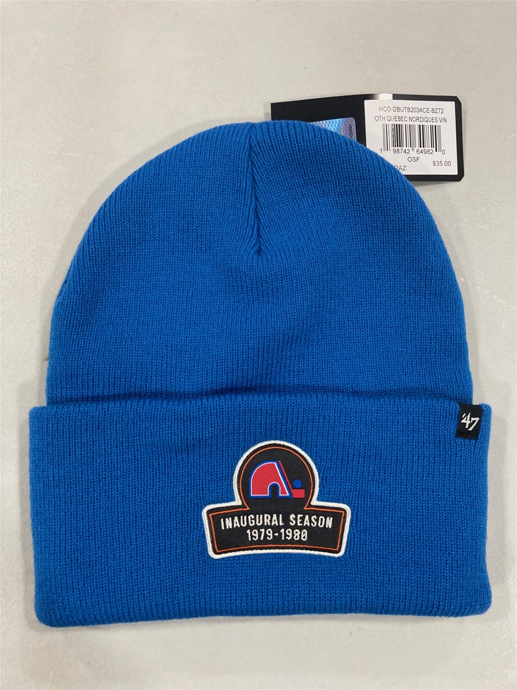 Quebec Nordiques Vintage NHL Blue Raz OTH Debut Knit Cuff *NEW*