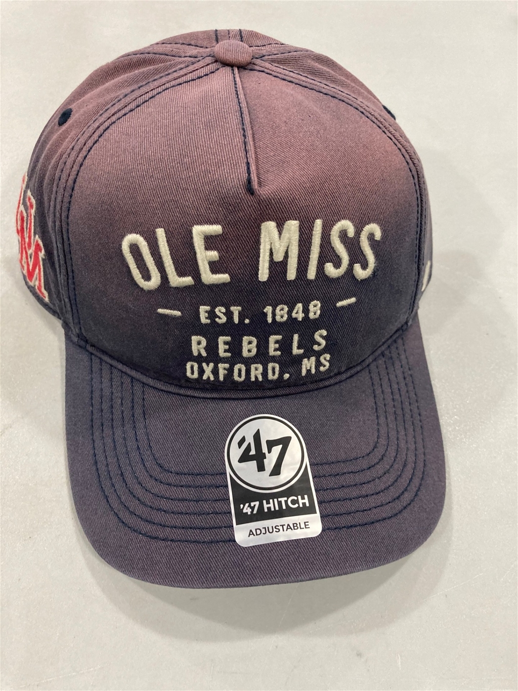 Ole Miss Rebels Vintage NCAA Navy Dusted Laramie Hitch Snapback Hat *NEW*