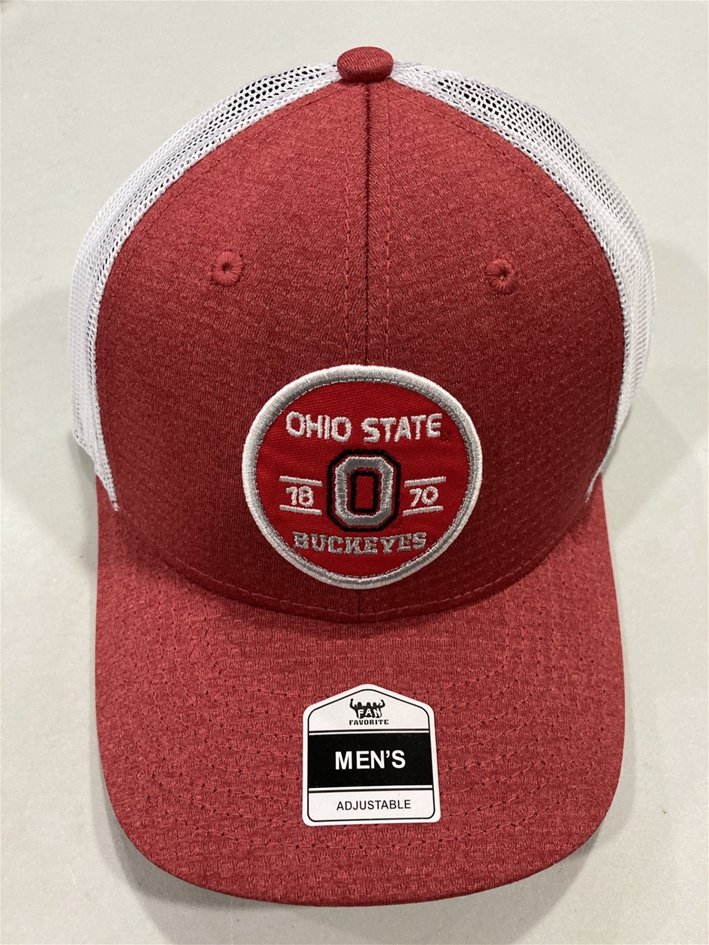 Ohio State Buckeyes NCAA Red Mass Oakman Trucker Mesh Adjustable Snapback Hat